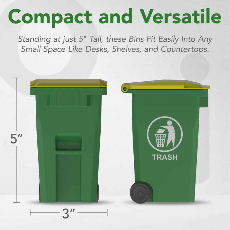 Wiosi Mini Garbage Trash Pen Holder for Desk, Pack of 2, Blue & Green, Tiny Recycle Bin Pencil Holder | Storage for Pencils & Pens | Office Stationery to Organize The Desk | Ideal for Student Work - Image 3